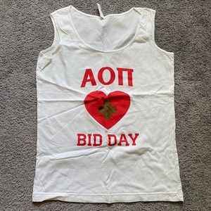 Alpha Omicron Pi bid day tank top worn once